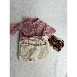 American Girl Nikki Fleming Floral Pink Tie Top Shorts Sandals Retired Outfit